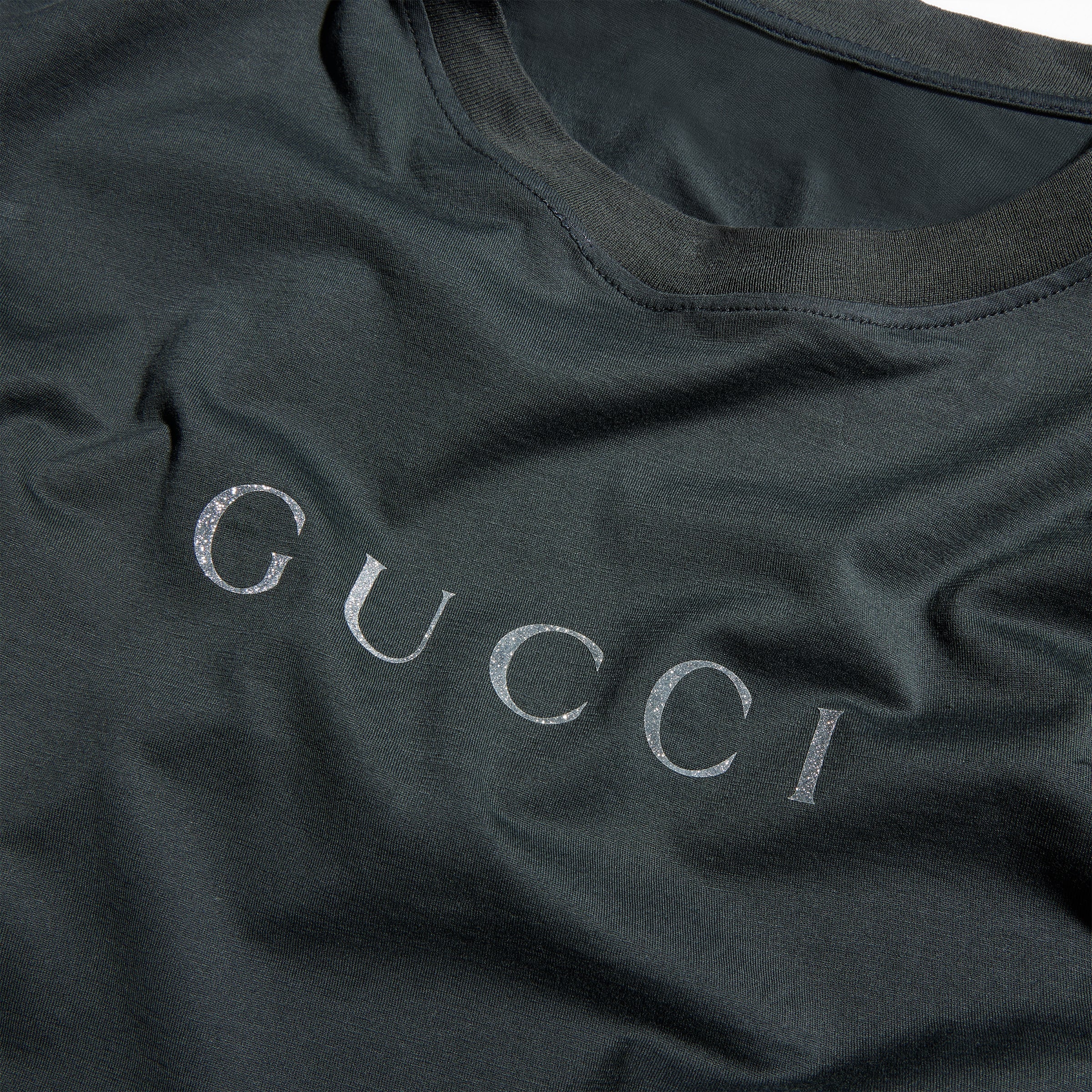 Cotton T-shirt with print - dark grey