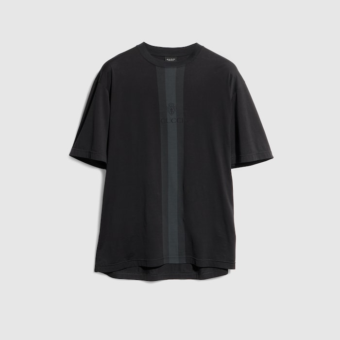Cotton T-shirt with muted Web - black