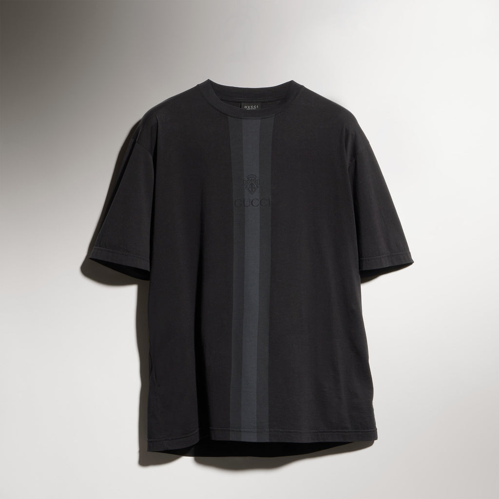 Cotton T-shirt with muted Web - black