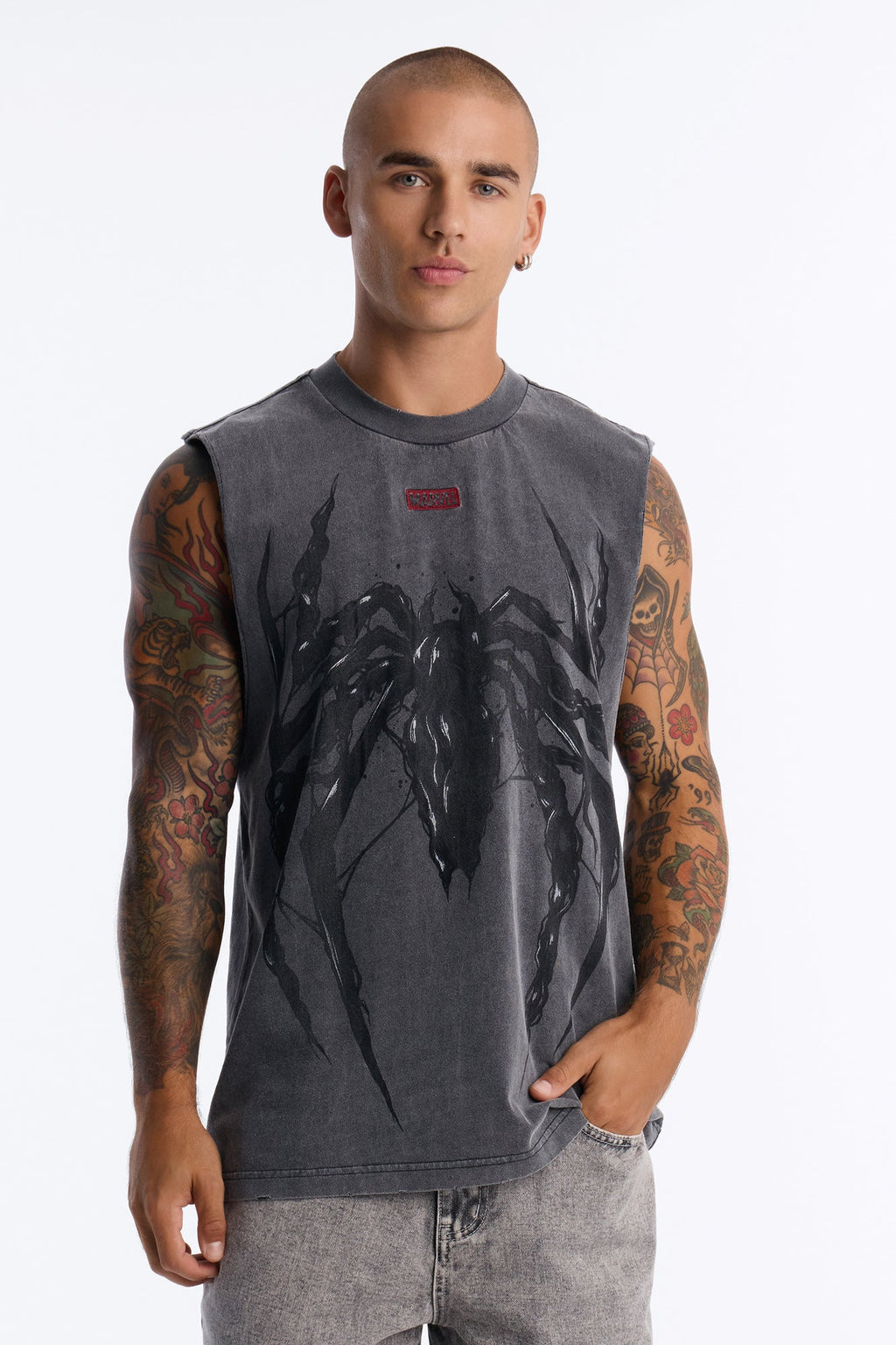 Marvel Venom Icon Muscle Tee - Black Wash - image 1