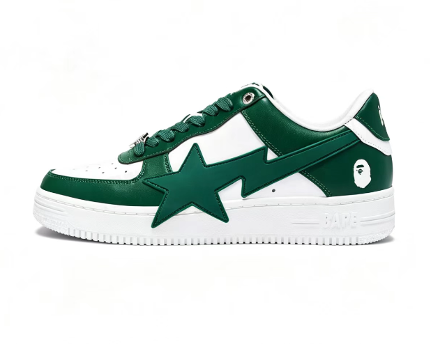 BAPE Sta Low-Top Sneakers — Green / Red