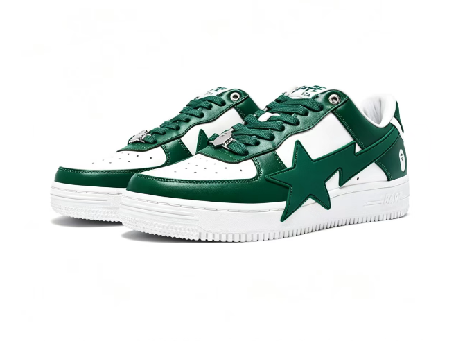 BAPE Sta Low-Top Sneakers — Green / Red