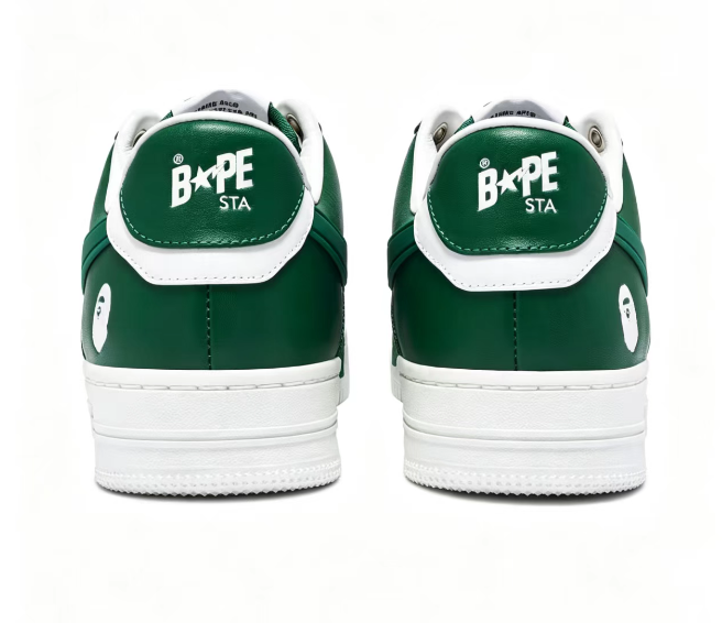 BAPE Sta Low-Top Sneakers — Green / Red