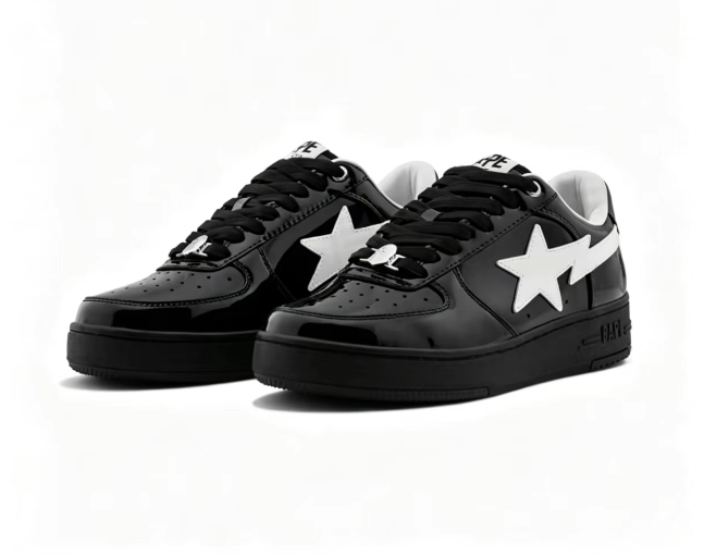 BAPE Sta Low-Top Sneakers — Black / Green