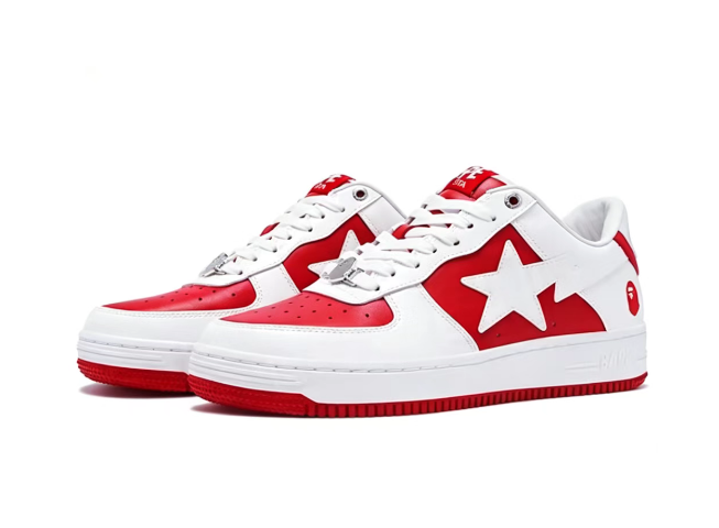 BAPE Sta Low-Top Sneakers — Red / Black / Grey