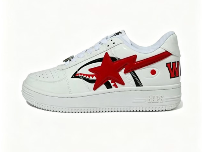 BAPE Sta Low-Top Sneakers — Black / White / Green
