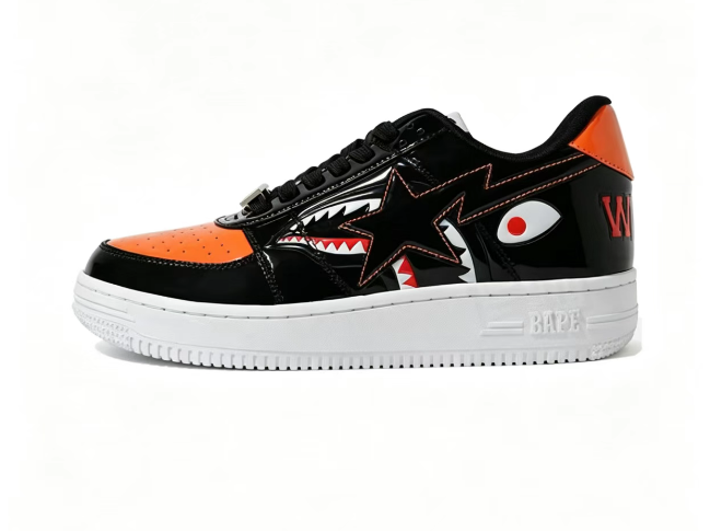 BAPE Sta Low-Top Sneakers — Black / White / Green