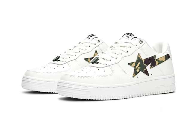 BAPE Sta Low-Top Sneakers — Black / Grey / Blue / Red