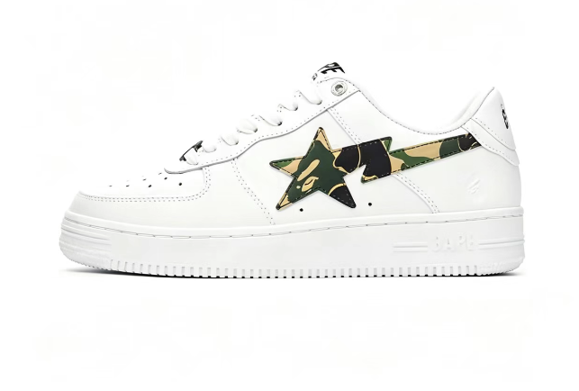 BAPE Sta Low-Top Sneakers — Black / Grey / Blue / Red