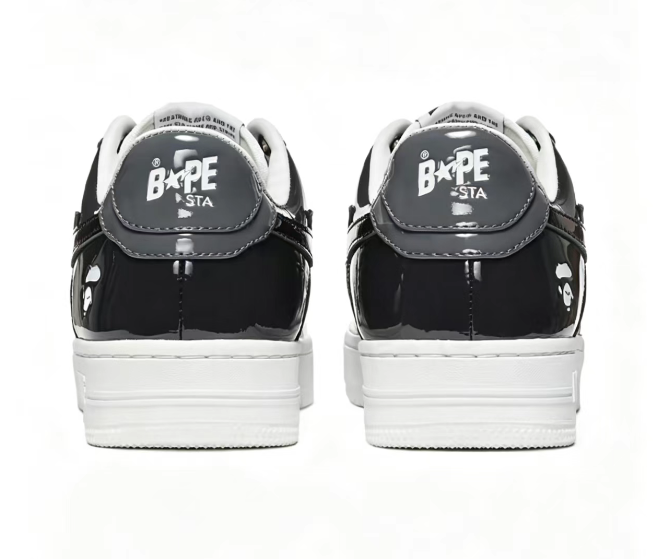 BAPE Sta Low-Top Sneakers — Grey / Black / Orange / Blue