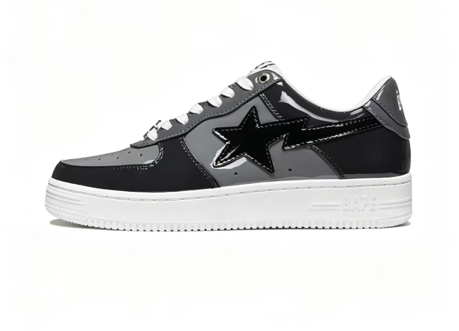 BAPE Sta Low-Top Sneakers — Grey / Black / Orange / Blue