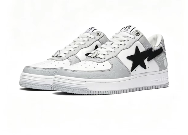 BAPE Sta Low-Top Sneakers — White / Black
