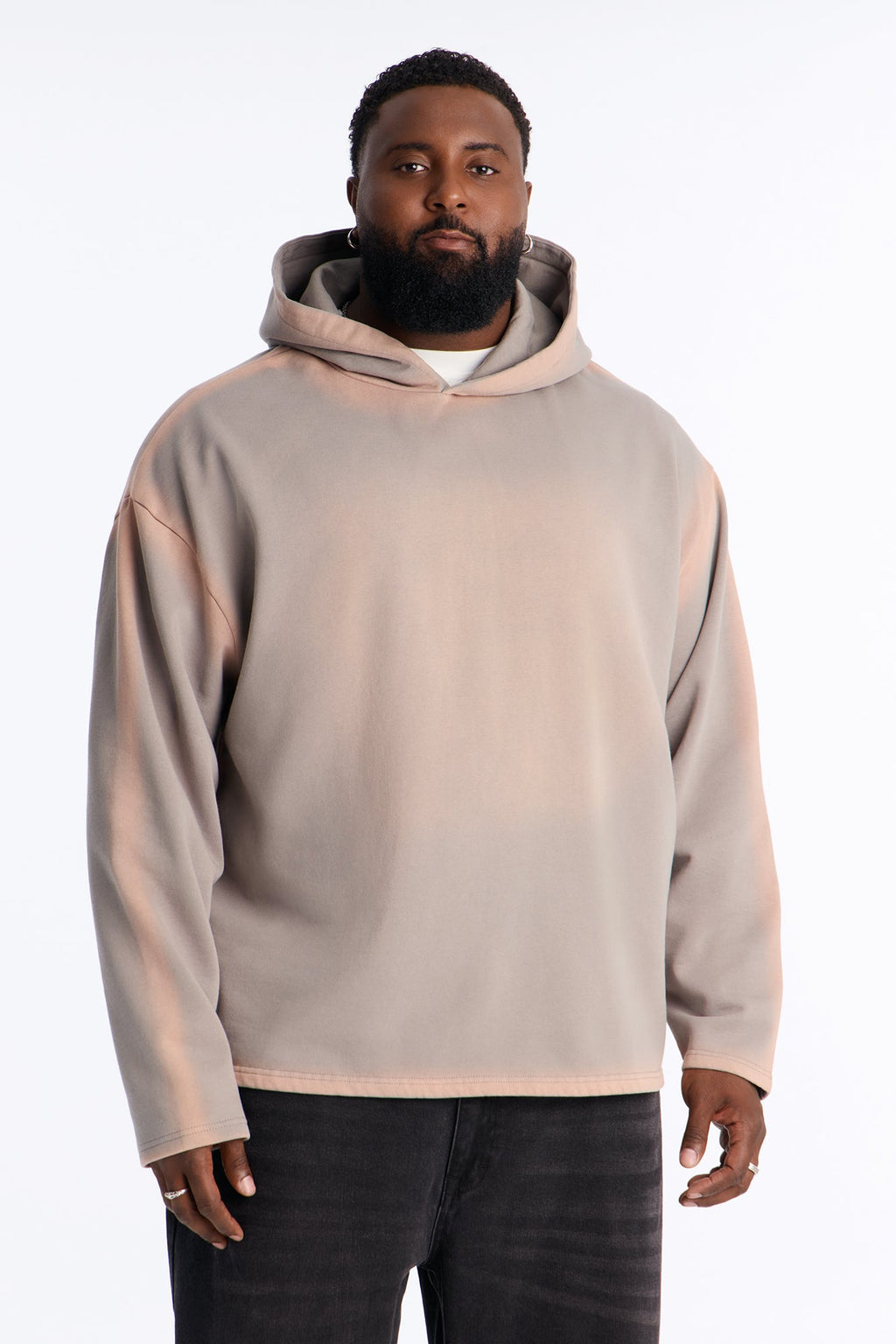 Outline Wash Oversized Hoodie - Grey/combo - image 1