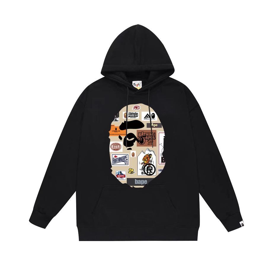 BAPE Shark Full-Zip Hoodie — Black / White / Grey