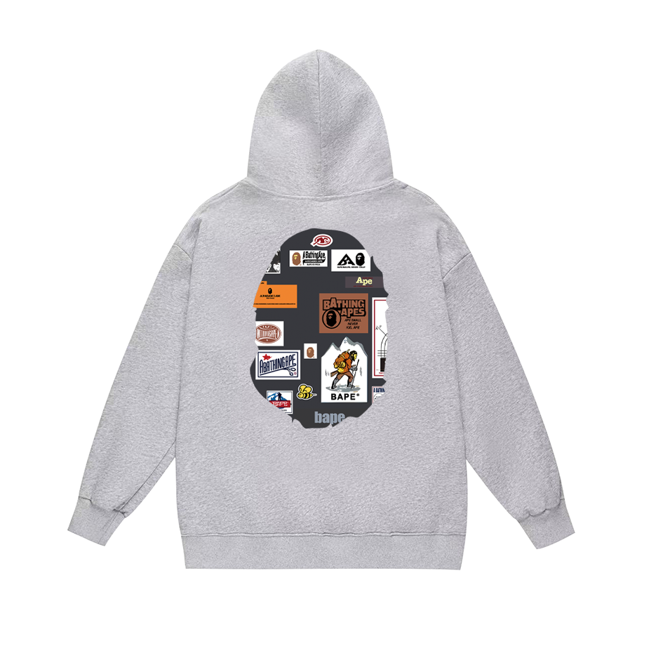 BAPE Shark Full-Zip Hoodie — Black / White / Grey