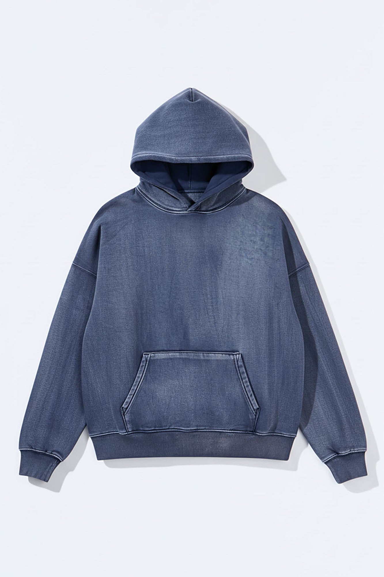 Acid Wash Oversized Heavyweight Hoodie - Navy - image 1